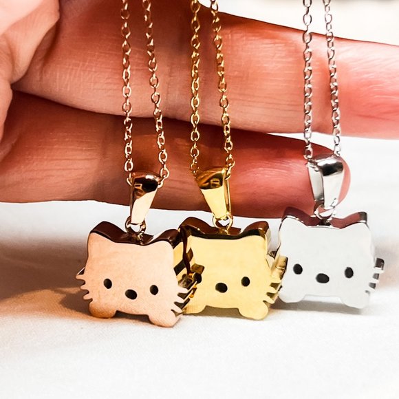 Kitty Cat Necklaces Great Gift For Cat Lovers Feline Lovers Cat Pendant Necklace - Picture 1 of 11